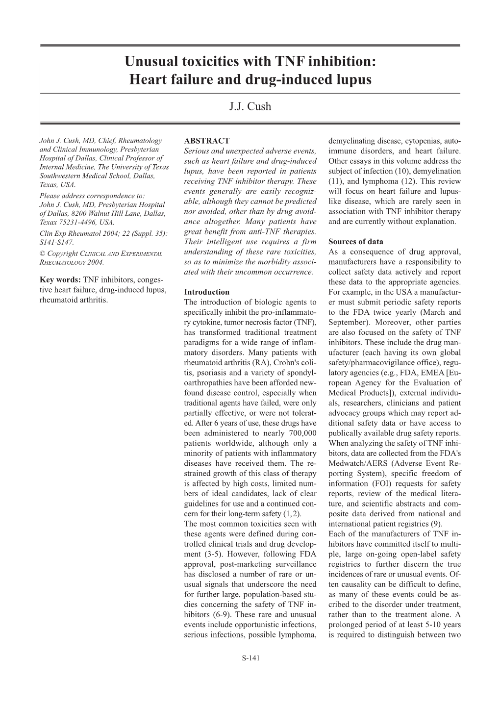 Heart Failure and Drug-Induced Lupus