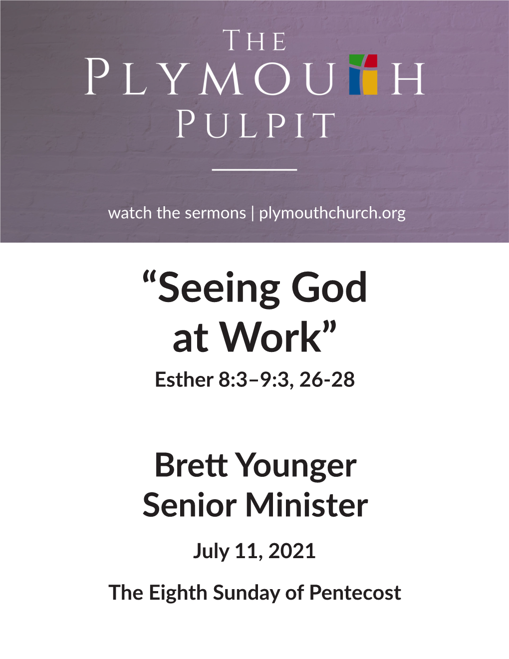 “Seeing God at Work” Esther 8:3–9:3, 26-28