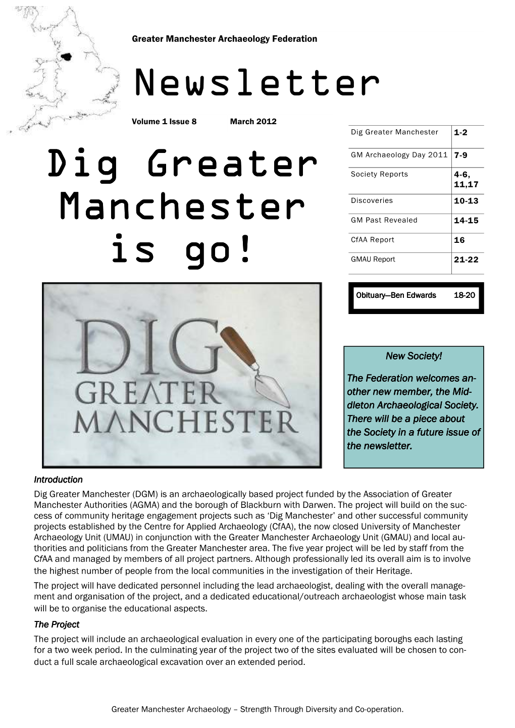 Dig Greater Manchester Is Go! Newsletter