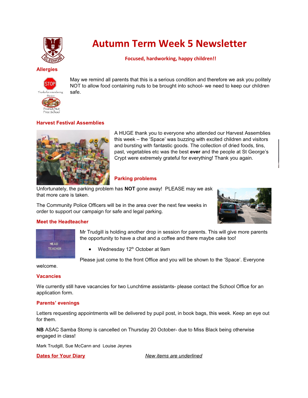 Autumn Term Week 5 Newsletter