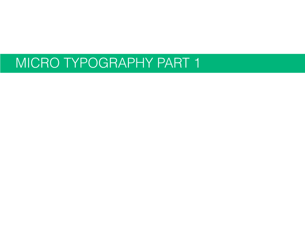 Micro Typography Part 1: Spacing