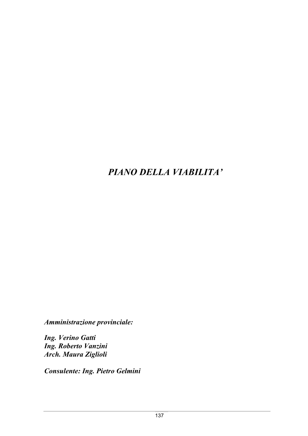 Piano Della Viabilita'