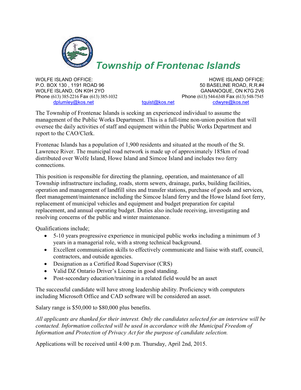 Township of Frontenac Islands