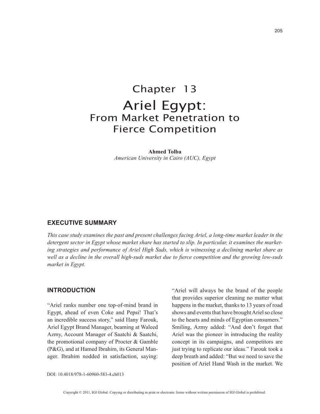Ariel Egypt: from Market Penetration to Fierce Competition