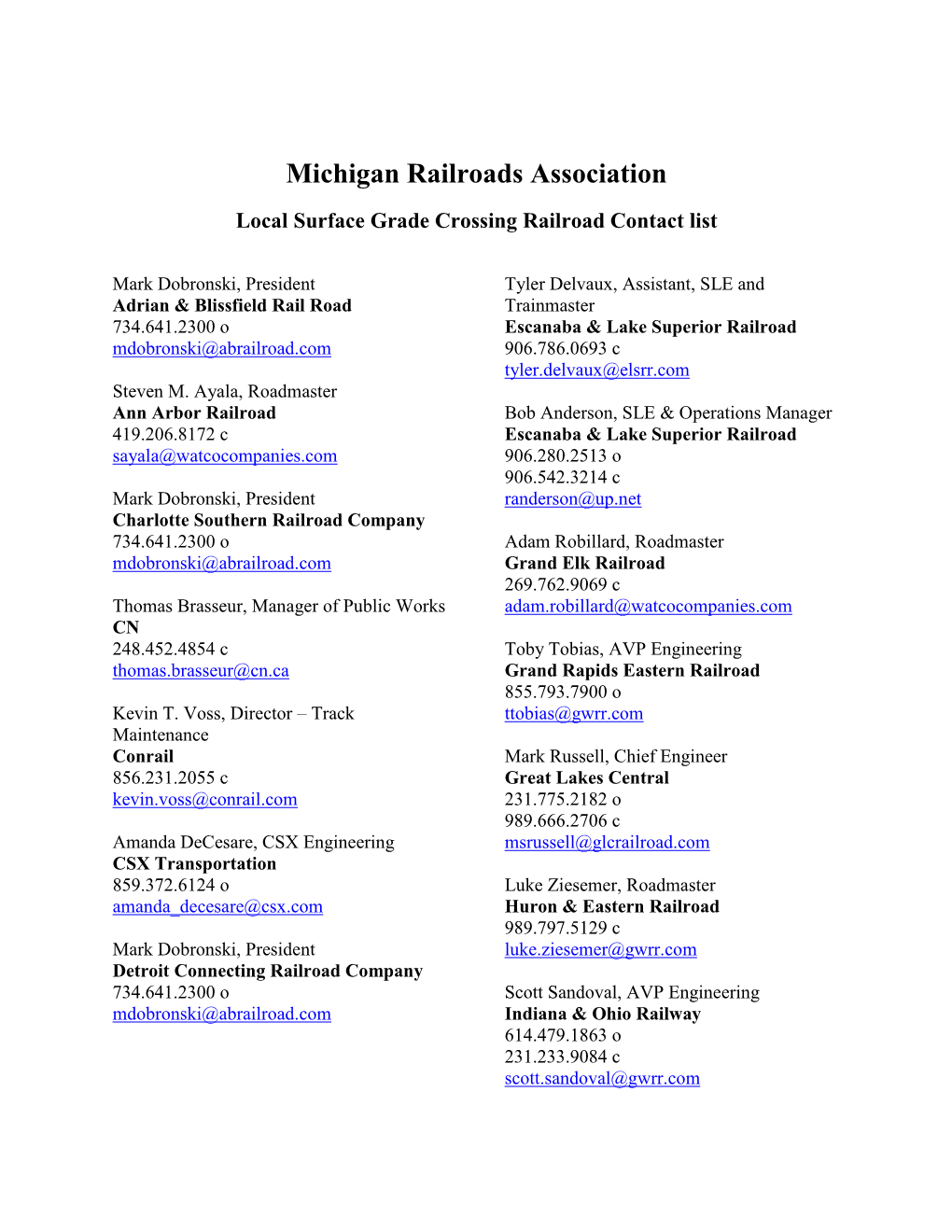 Michigan Railroads Association