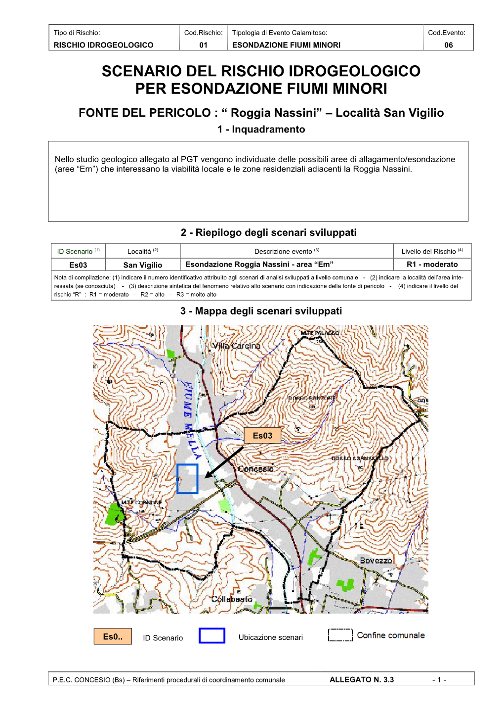 Scenario Rischio Idrogeologico Esondazione Fiumi Minori Roggia