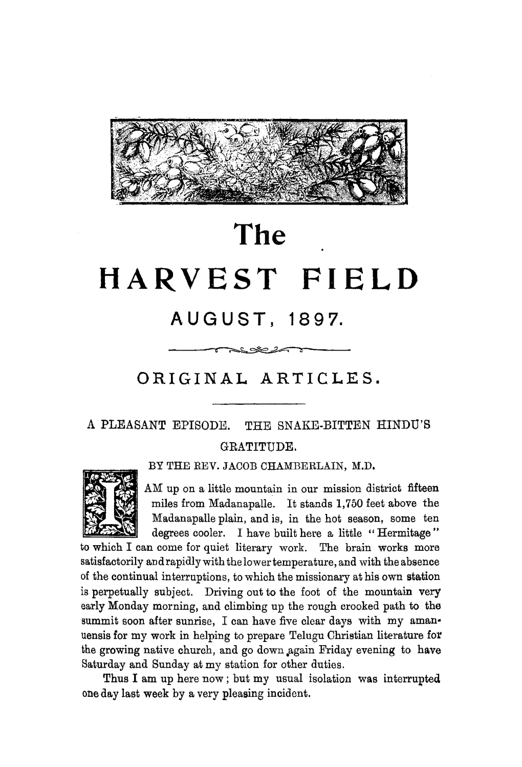 The HARVEST FIELD