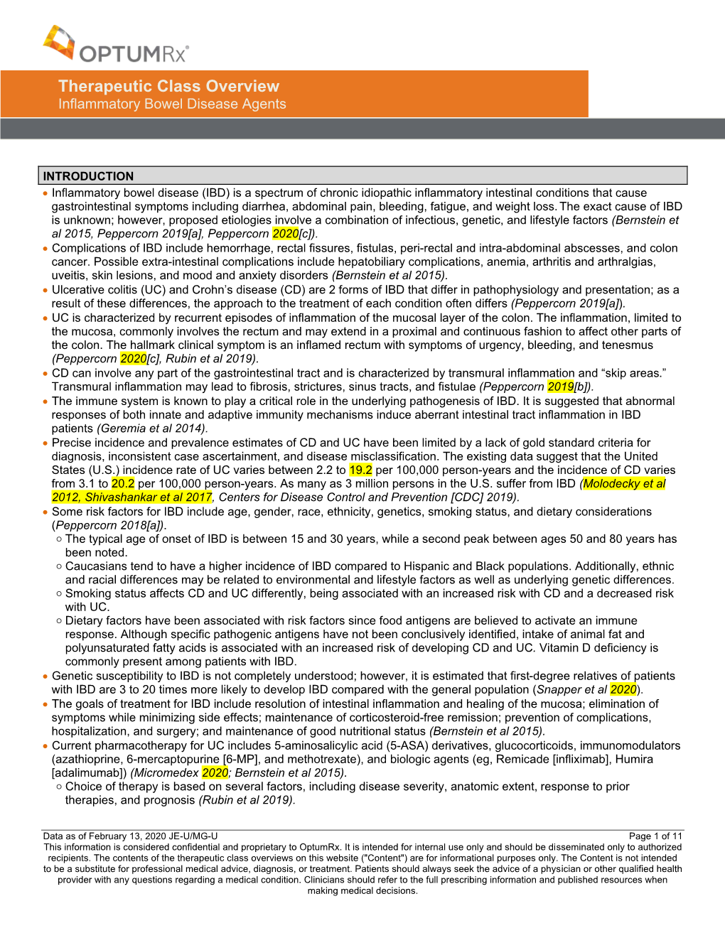 Inflammatory Bowel Disease Agents