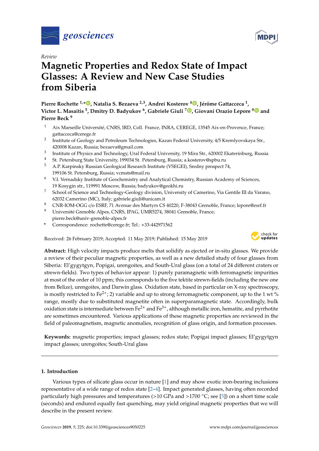 Magnetic Properties and Redox State of Impact Glasses: a Review and New Case Studies from Siberia