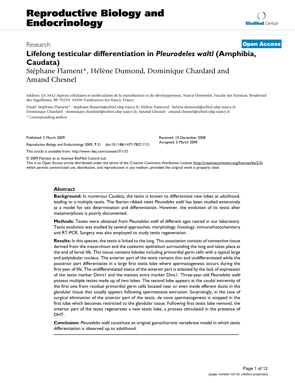 Reproductive Biology and Endocrinology Biomed Central