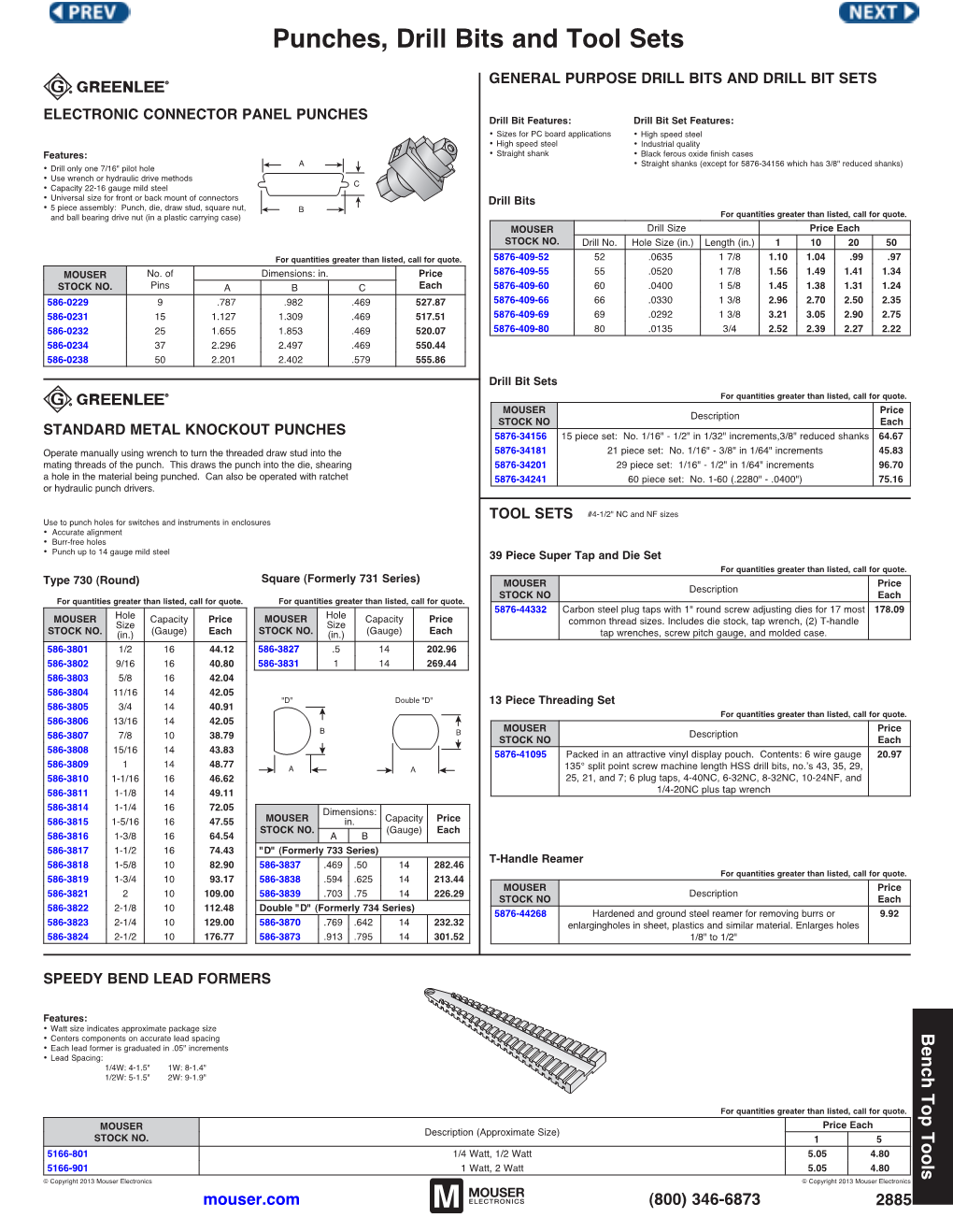 Punches, Drill Bits and Tool Sets