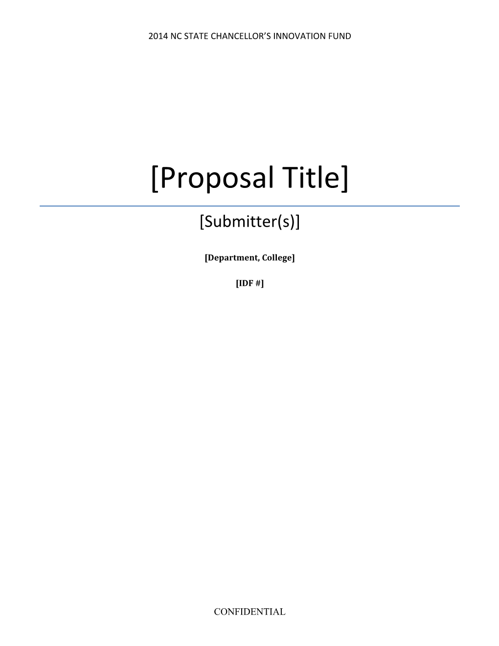 Submitter Proposal Title IDF