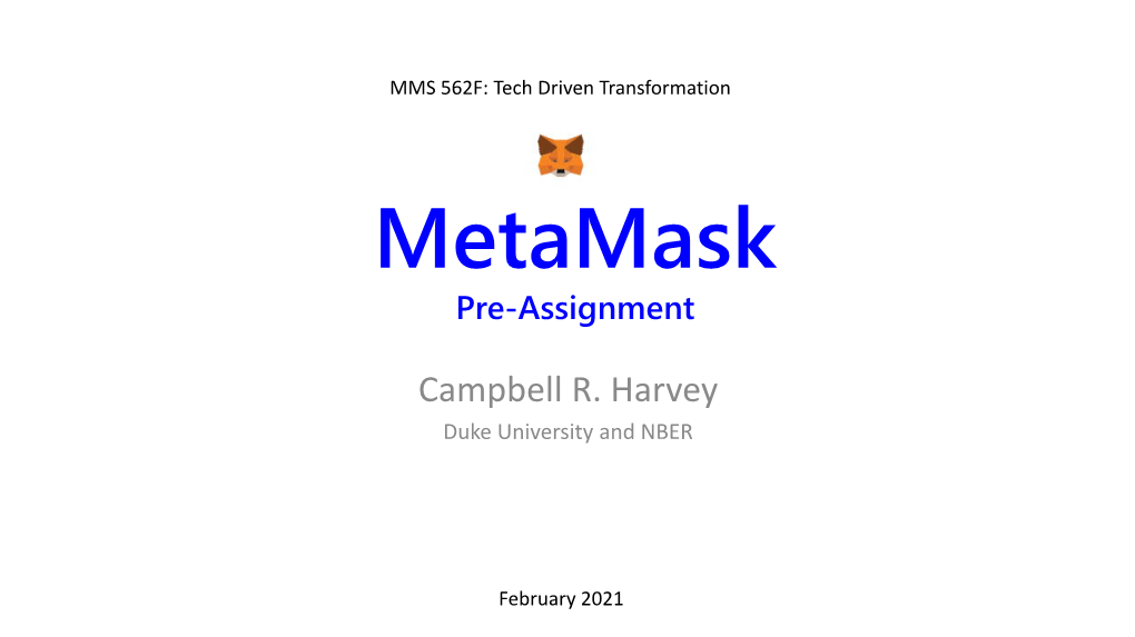 Metamask Pre-Assignment