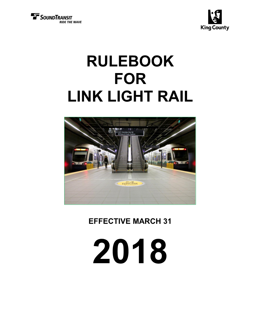 Rulebook for Link Light Rail