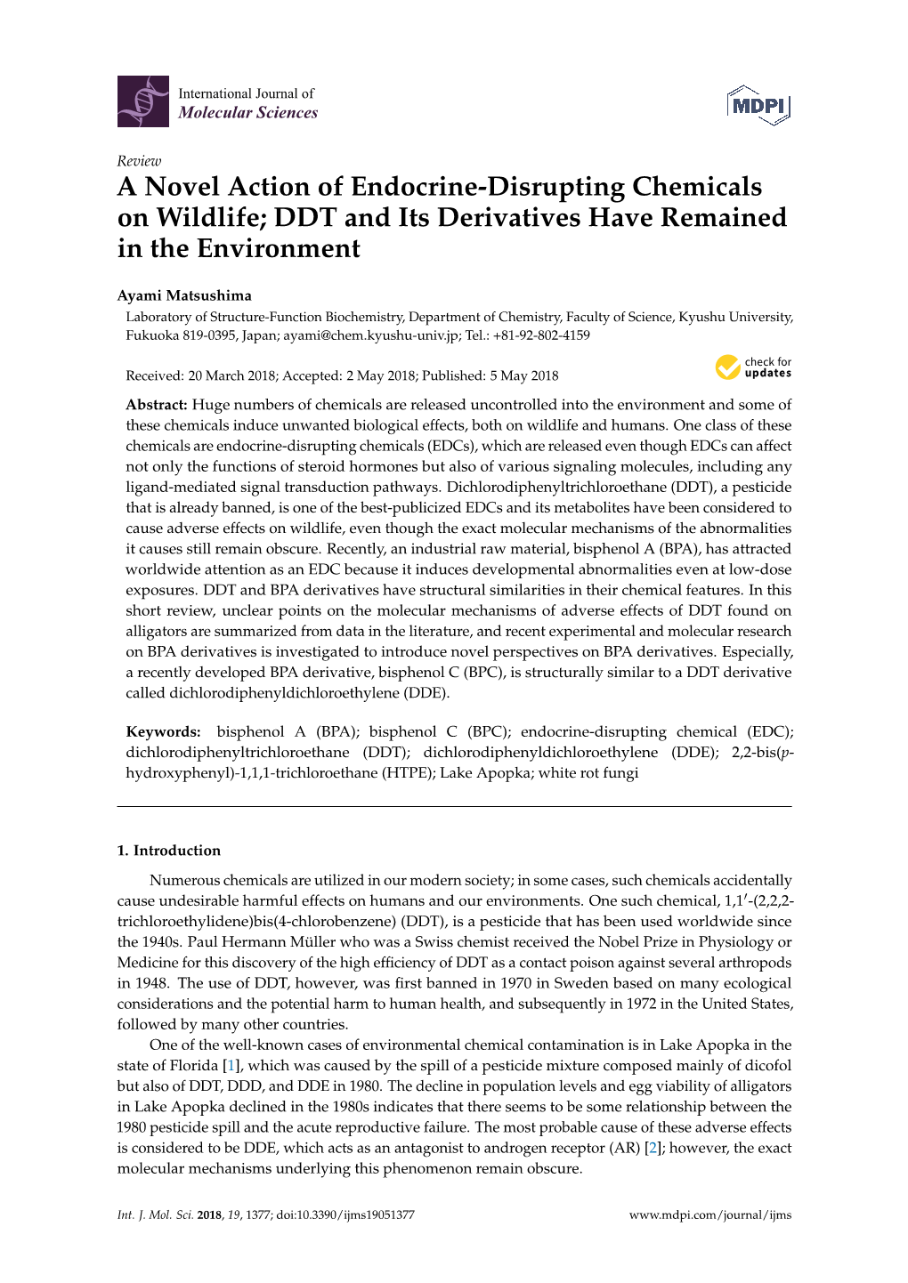 DDT and Its Derivatives Have Remained in the Environment