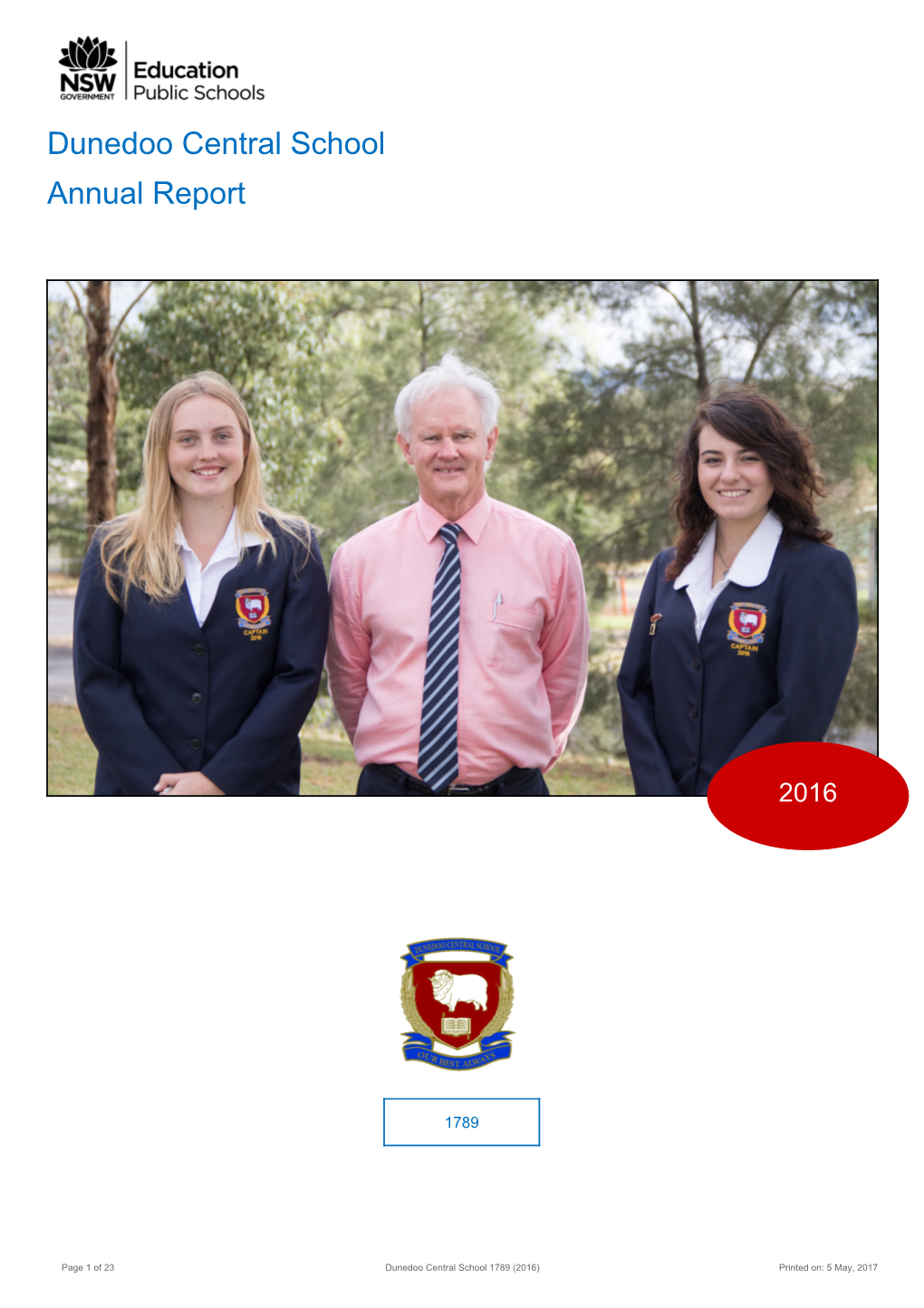 2016 Dunedoo Central School Annual Report