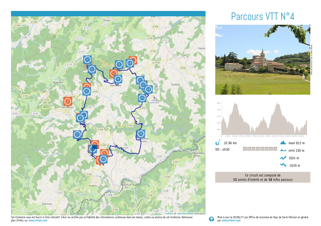 Parcours VTT N°4 En Ci Féli T Sain E D Ays P U D E Tourism E D Ce Offi