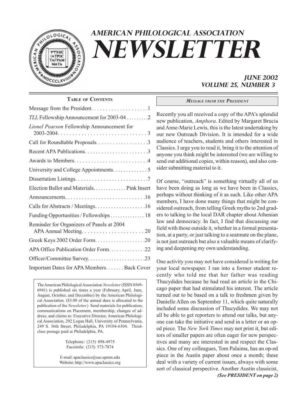 June 2002 Newsletter