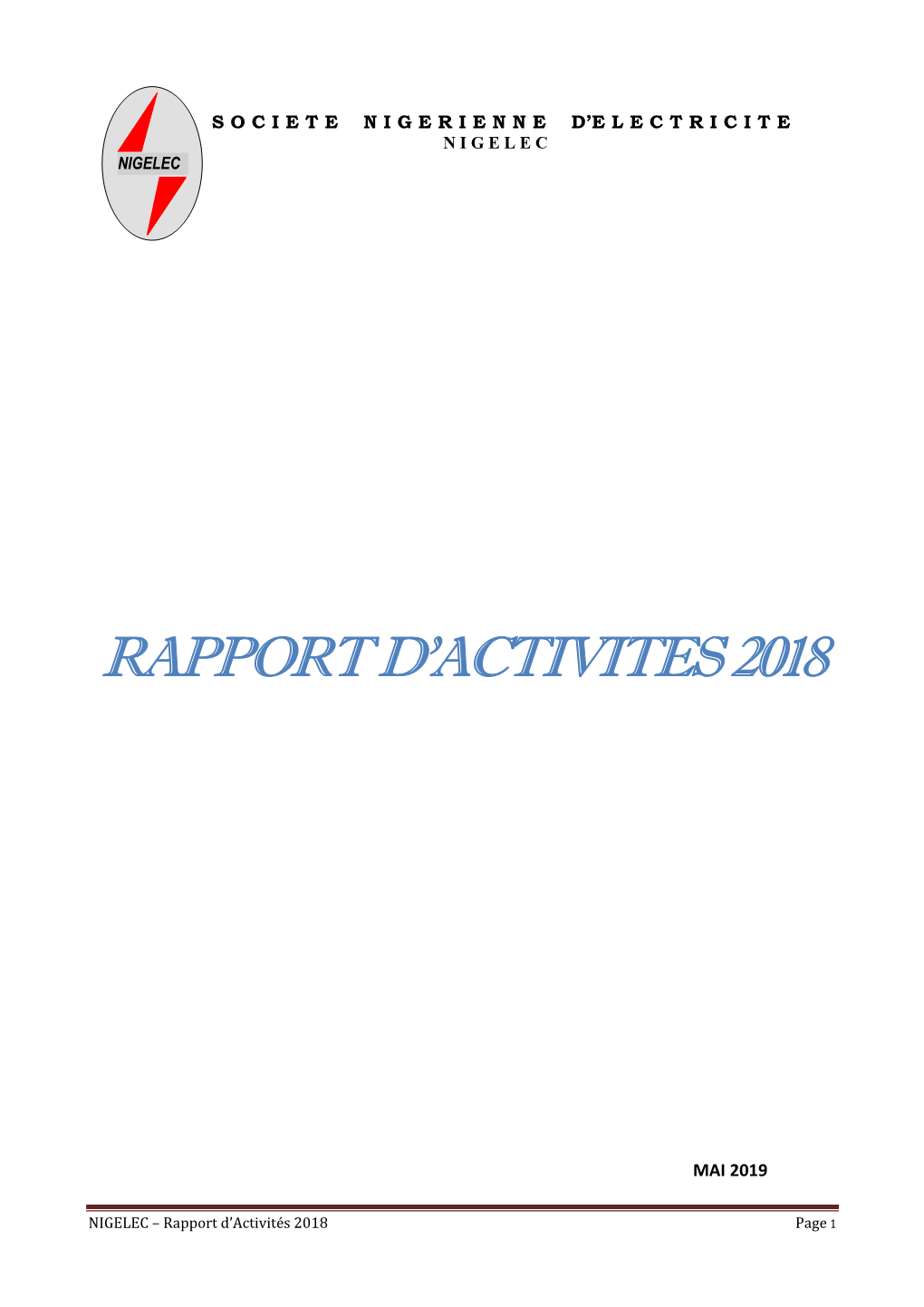 Rapport D'activités 2018