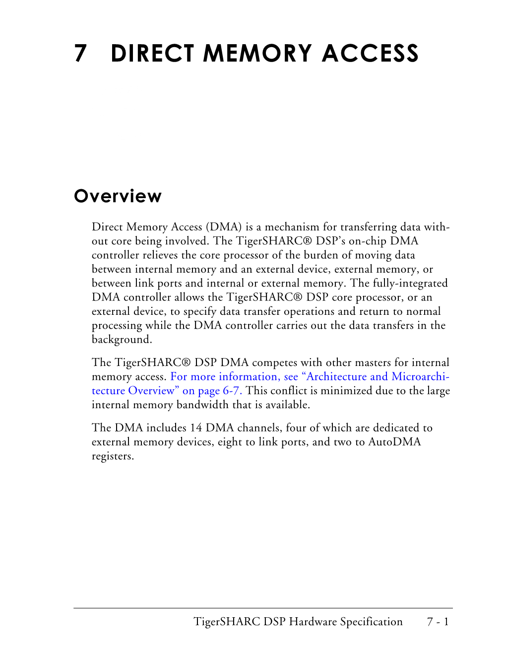 Tigersharc DSP Hardware Specification, Revision 1.0.2, Direct Memory Access