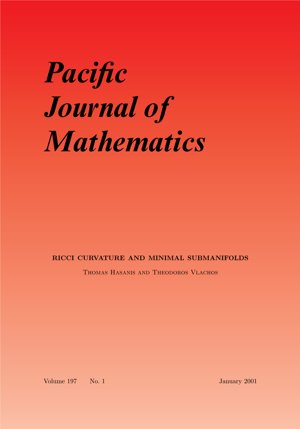 Ricci Curvature and Minimal Submanifolds