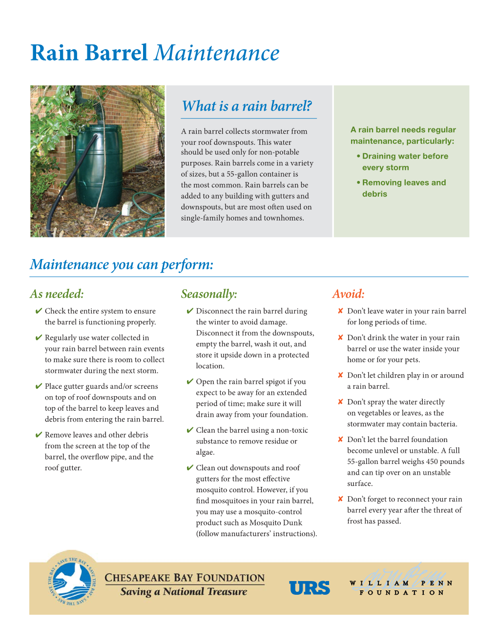 Rain Barrel Maintenance