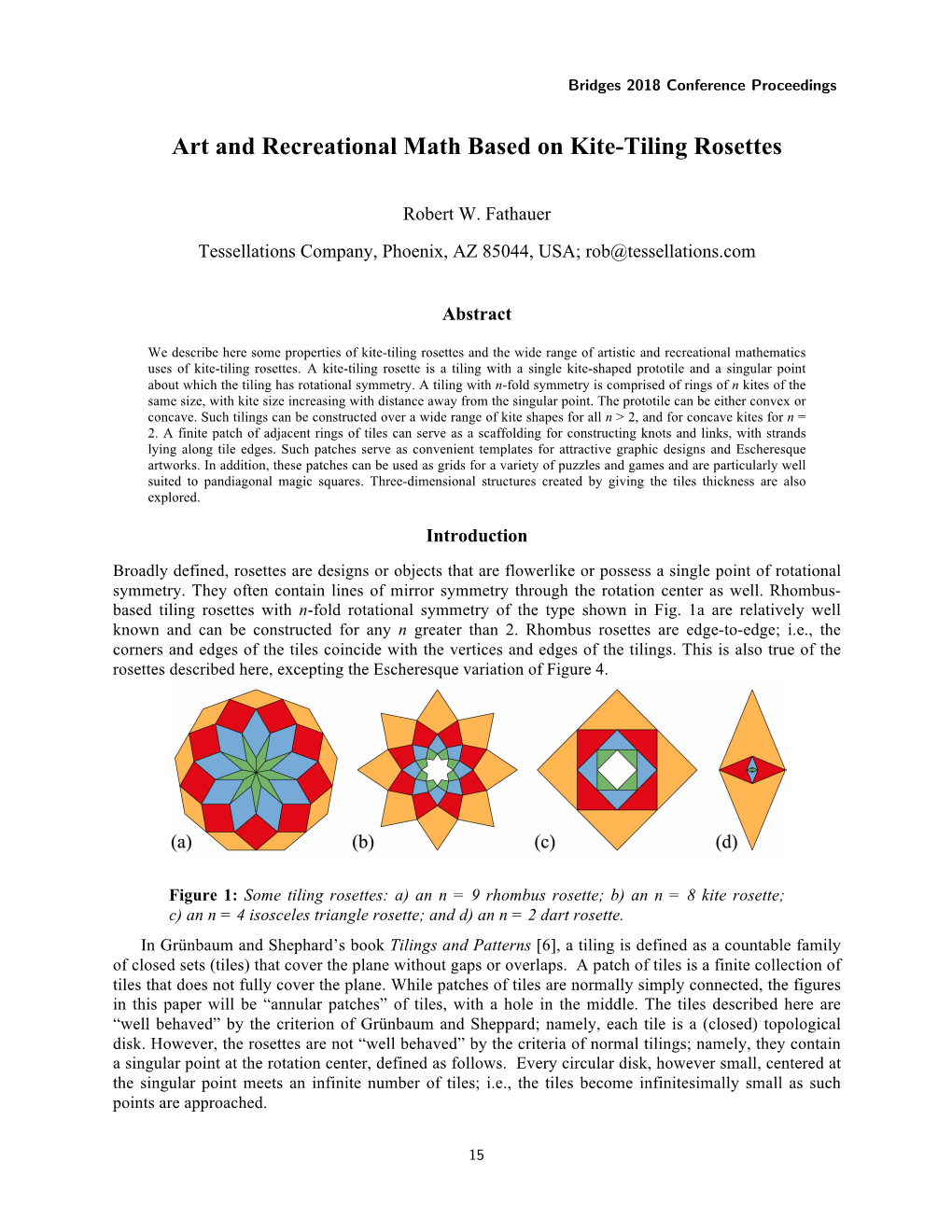 Art and Recreational Math Based on Kite-Tiling Rosettes