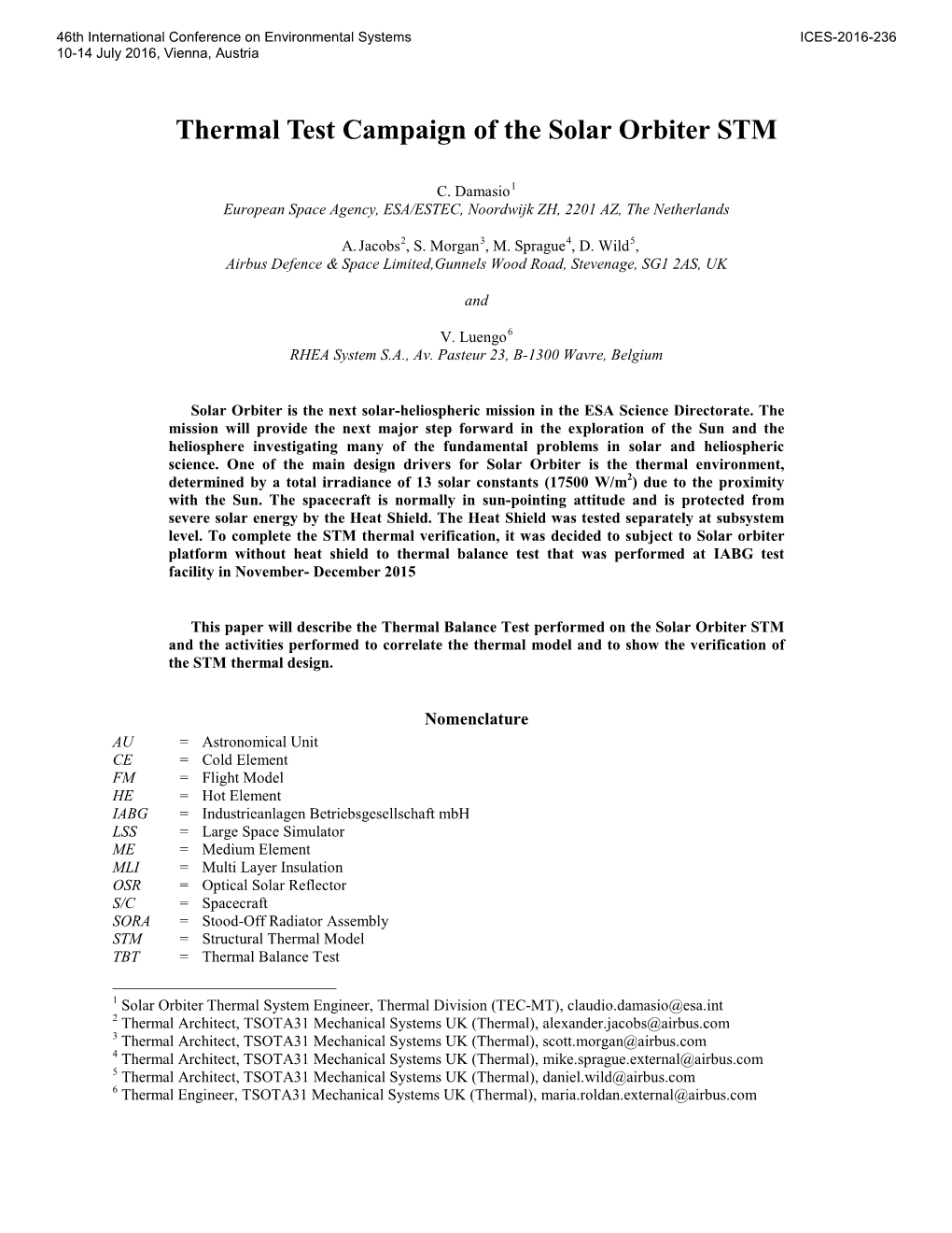 Thermal Test Campaign of the Solar Orbiter STM