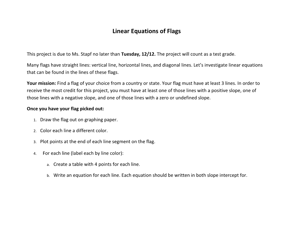 Linear Equations of Flags