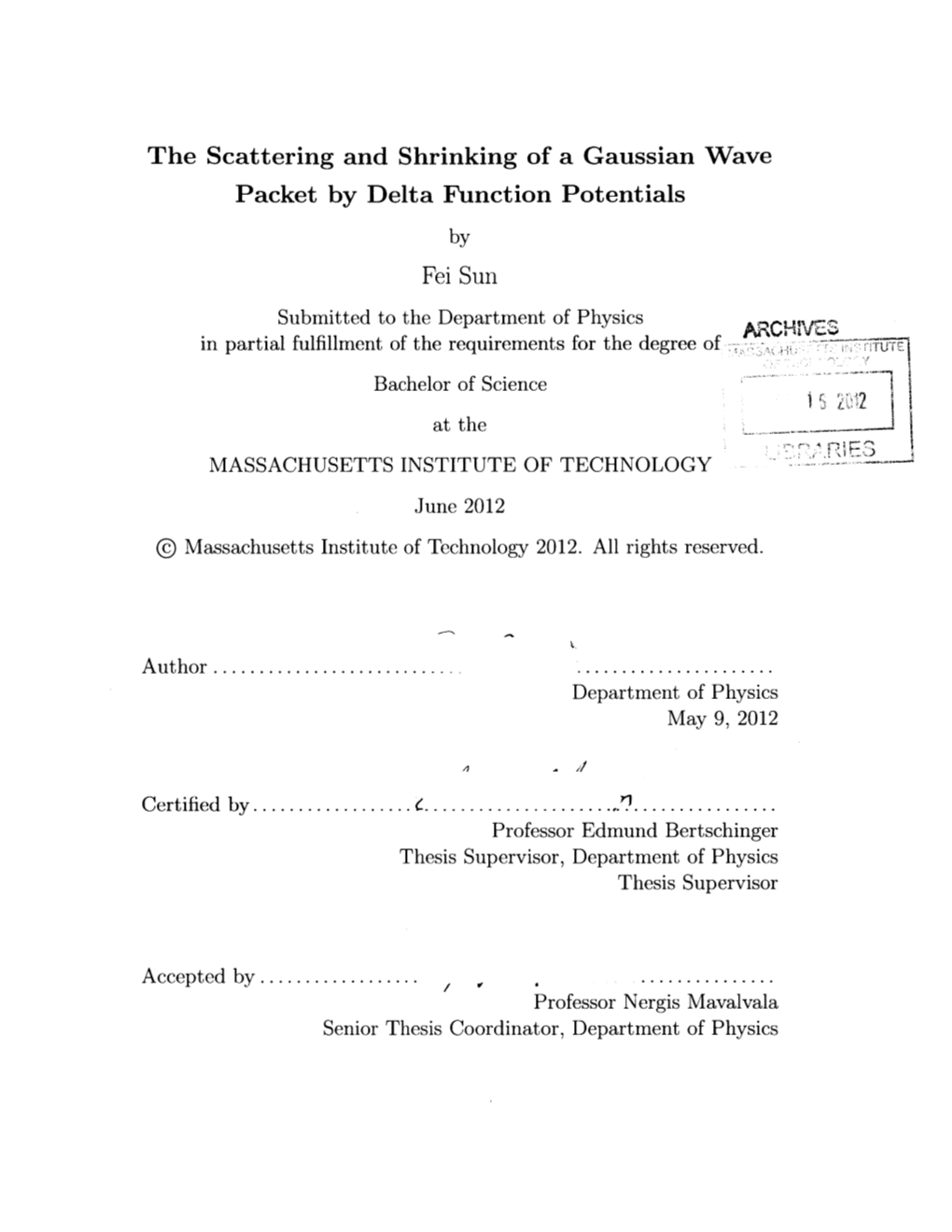 The Scattering and Shrinking of a Gaussian Wave Packet by Delta Function Potentials Fei