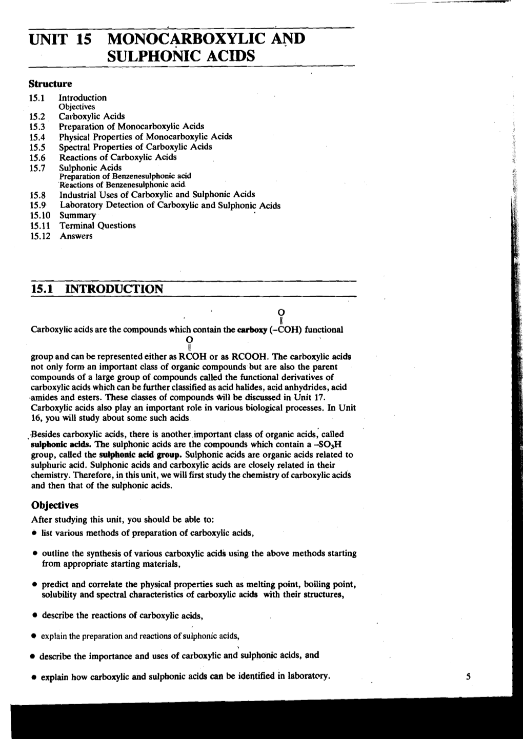 Unit 15 Monocarboxylic and Sulphonjc Acids