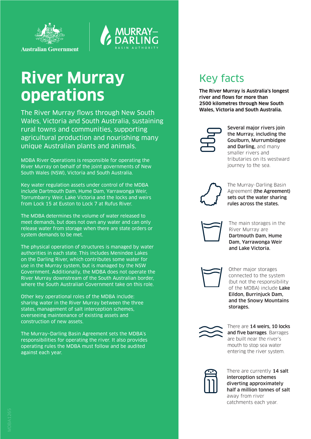 River Murray Operations | Murray–Darling Basin Authority August 2020