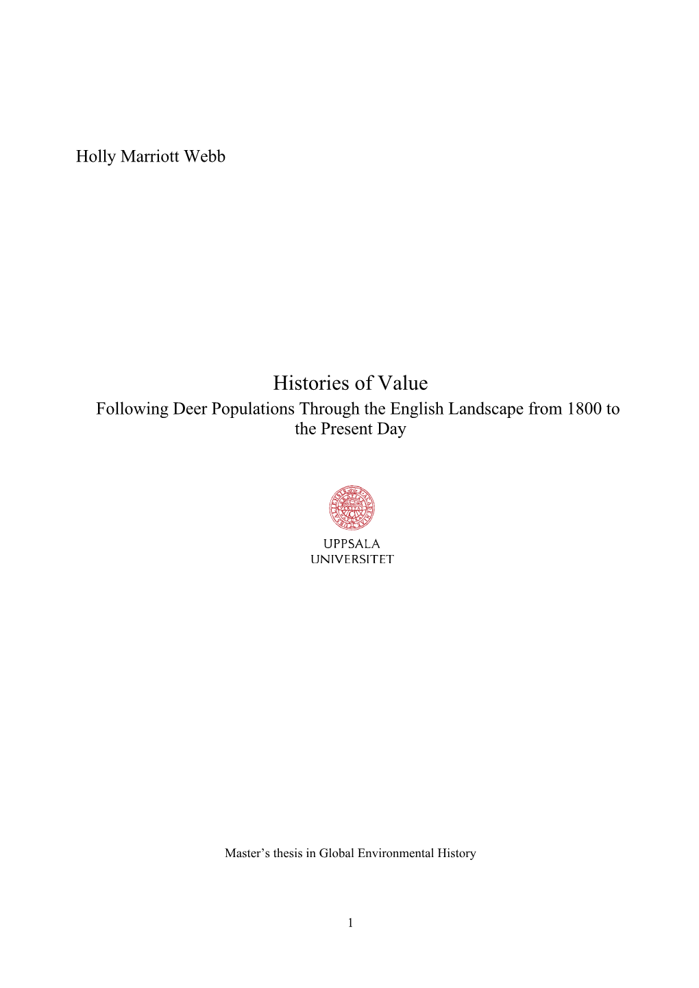 Histories of Value Following Deer Populations Through the English Landscape from 1800 to the Present Day