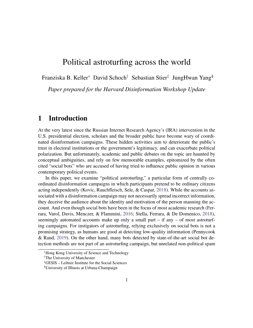 Political Astroturfing Across the World