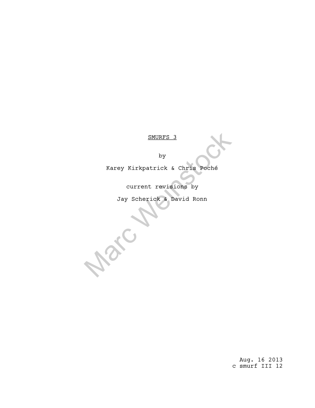 C Smurfs III 12.Fdx Script