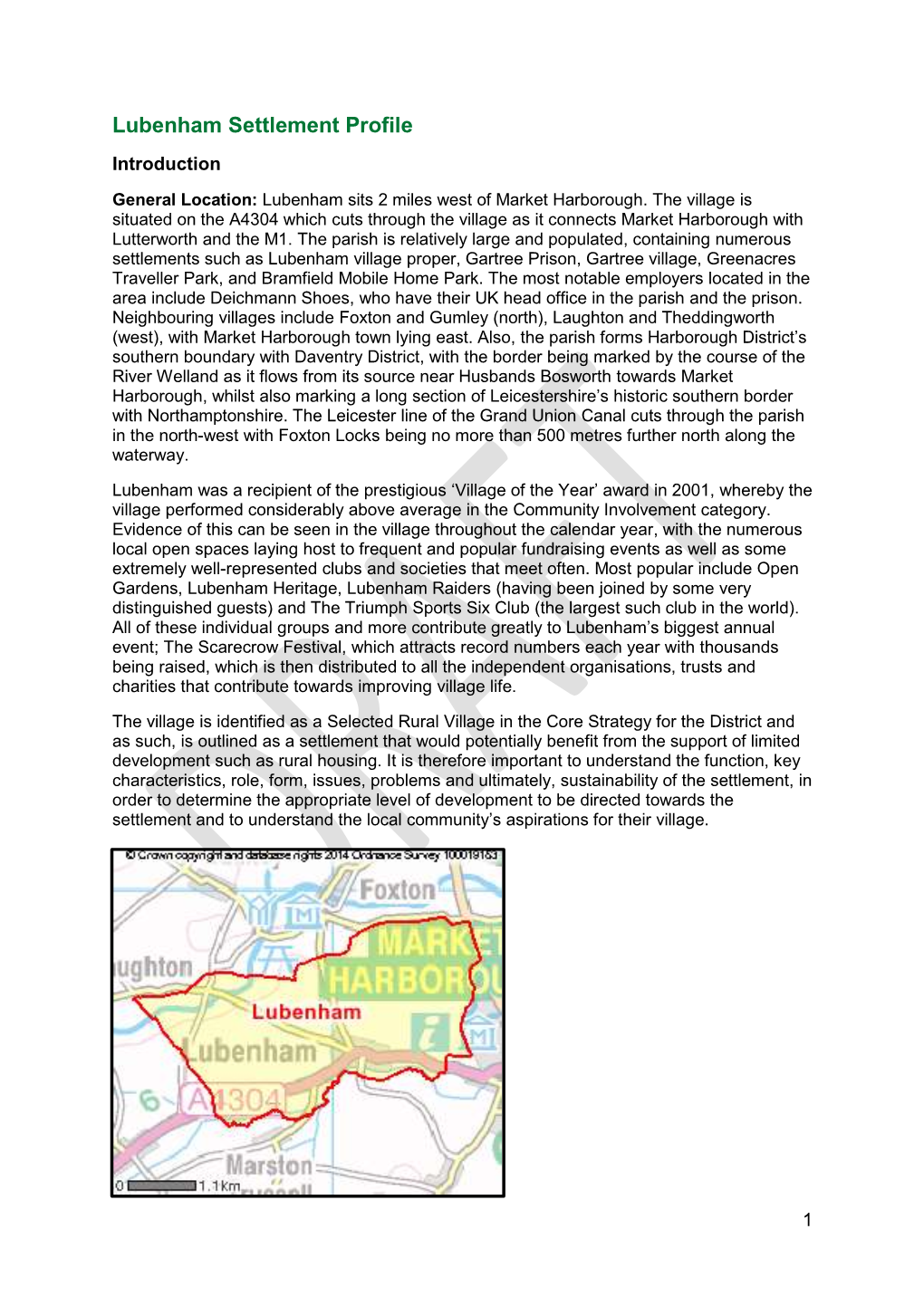 Lubenham Settlement Profile Introduction