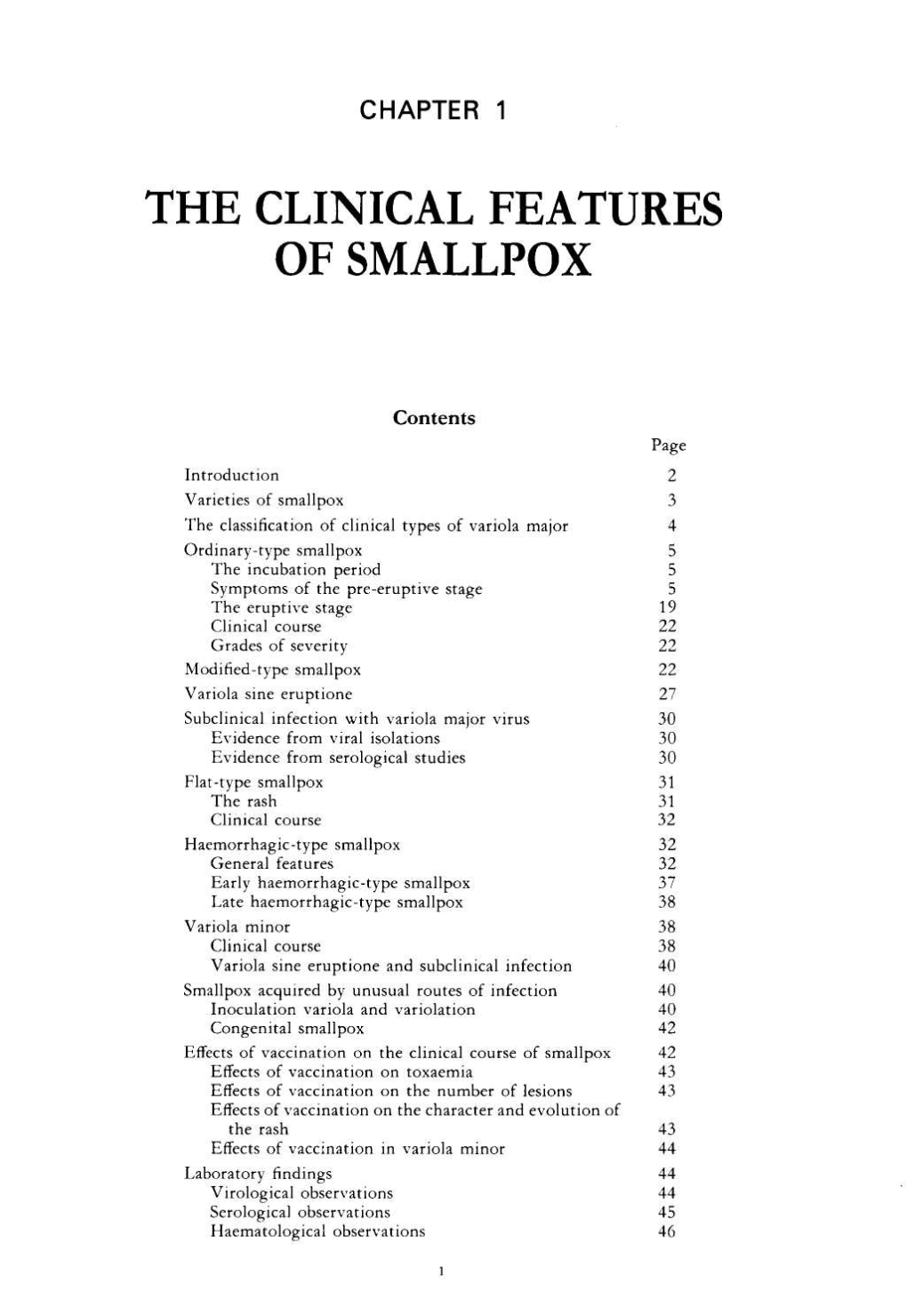 The Clinical Features of Smallpox