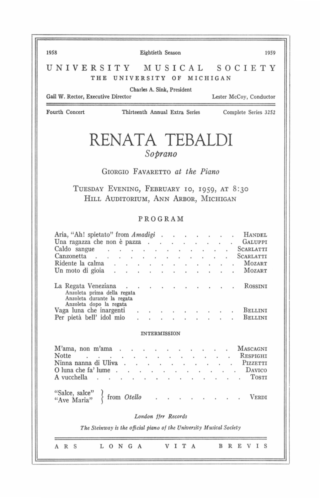 RENATA TEBALDI Soprano