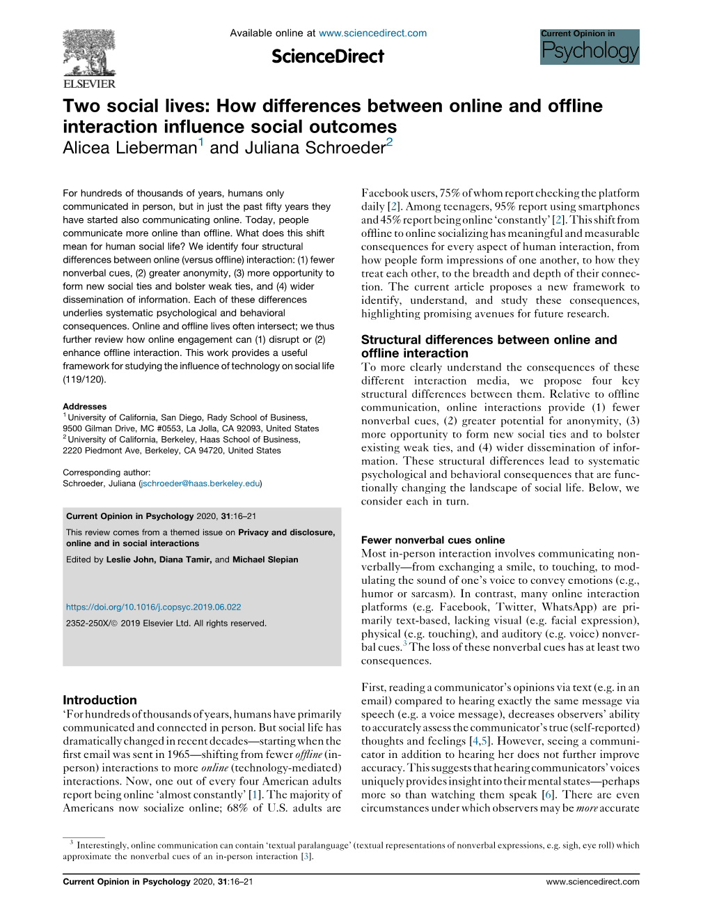 How Differences Between Online and Offline Interaction Influence Social