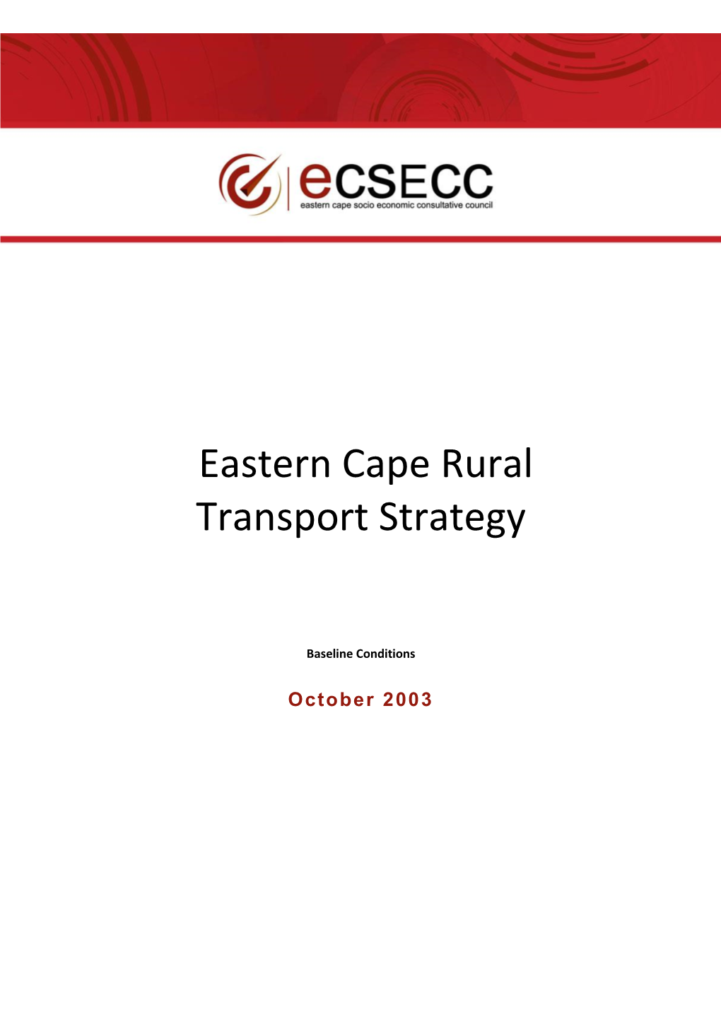 Eastern Cape Rural Transport Strategy