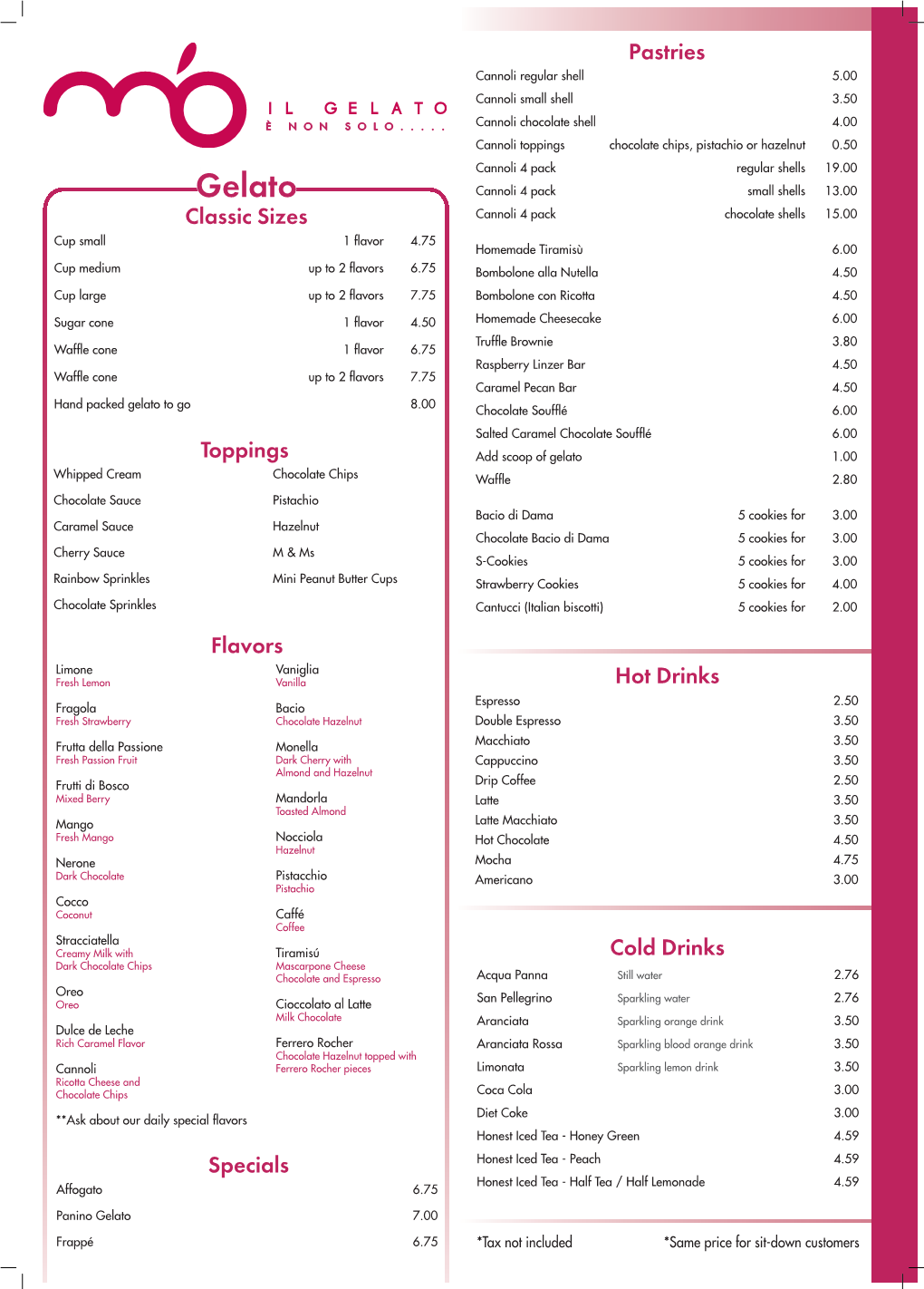 Menu Mo Gelato A3 Verticale Luglio 21.Indd