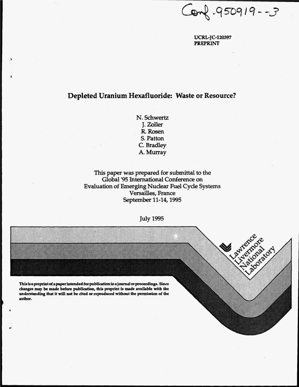 Depleted Uranium Hexafluoride: Waste Or Resource?