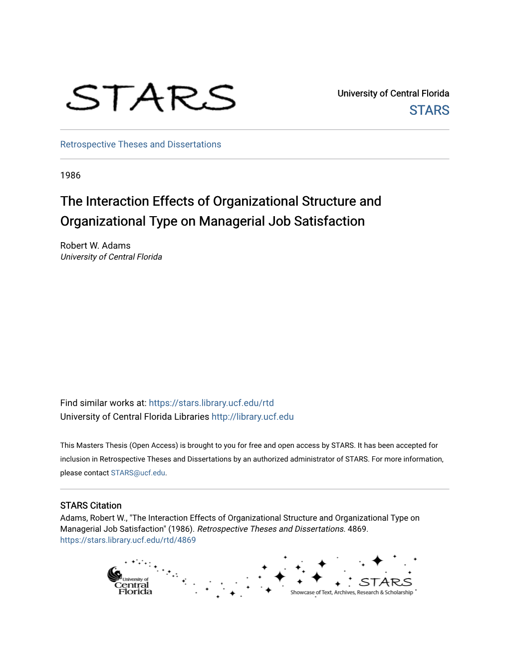 The Interaction Effects of Organizational Structure and Organizational Type on Managerial Job Satisfaction