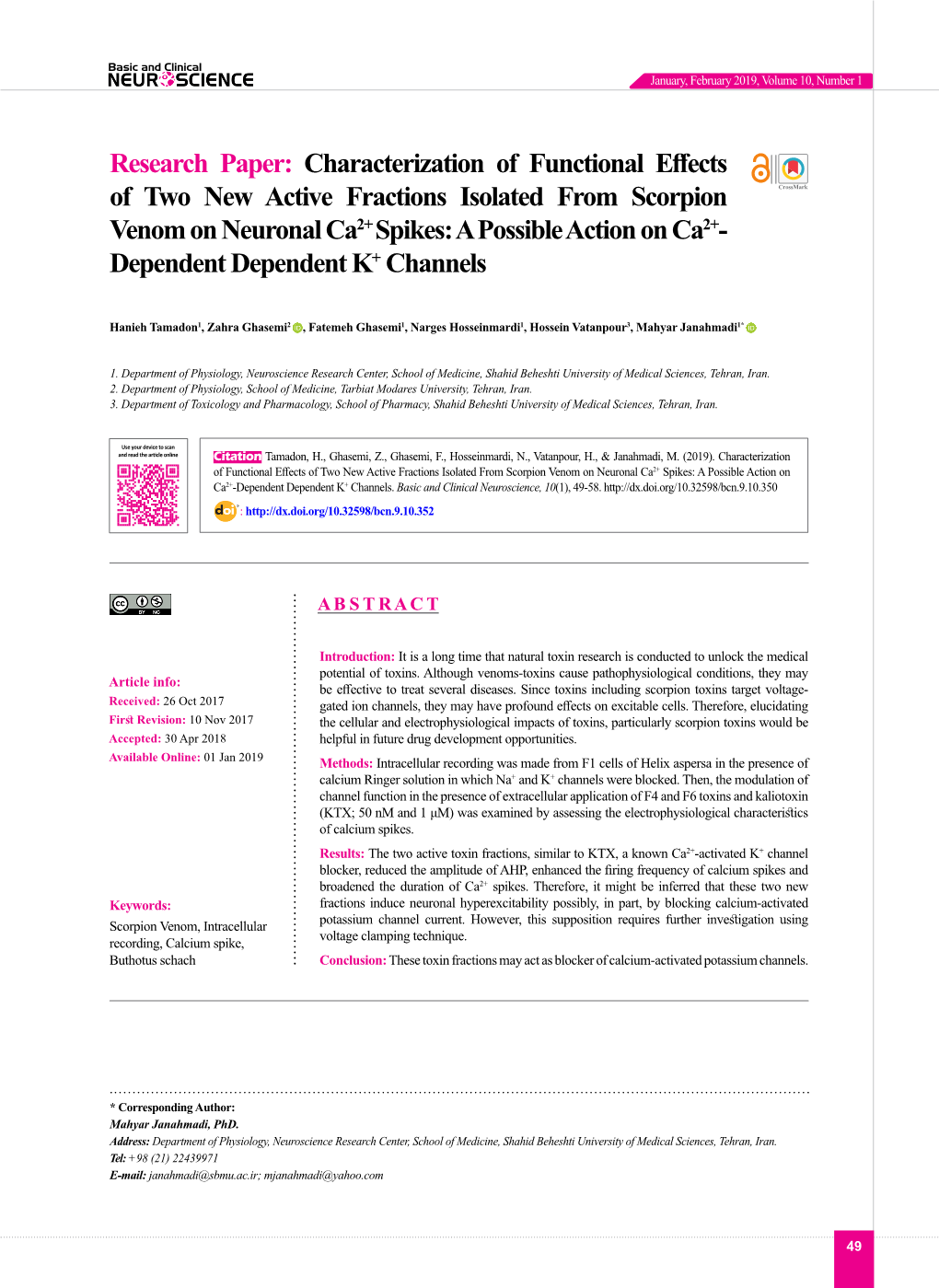 Characterization of Functional Effects of Two New Active Fractions