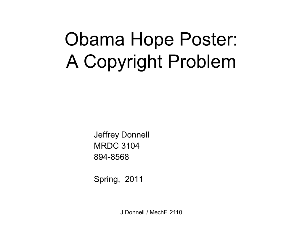 Obama Hope Poster: a Copyright Problem