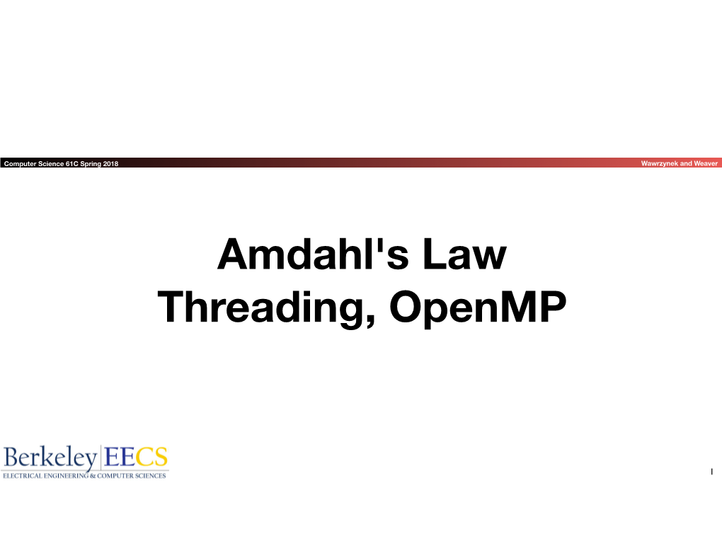 Amdahl's Law Threading, Openmp