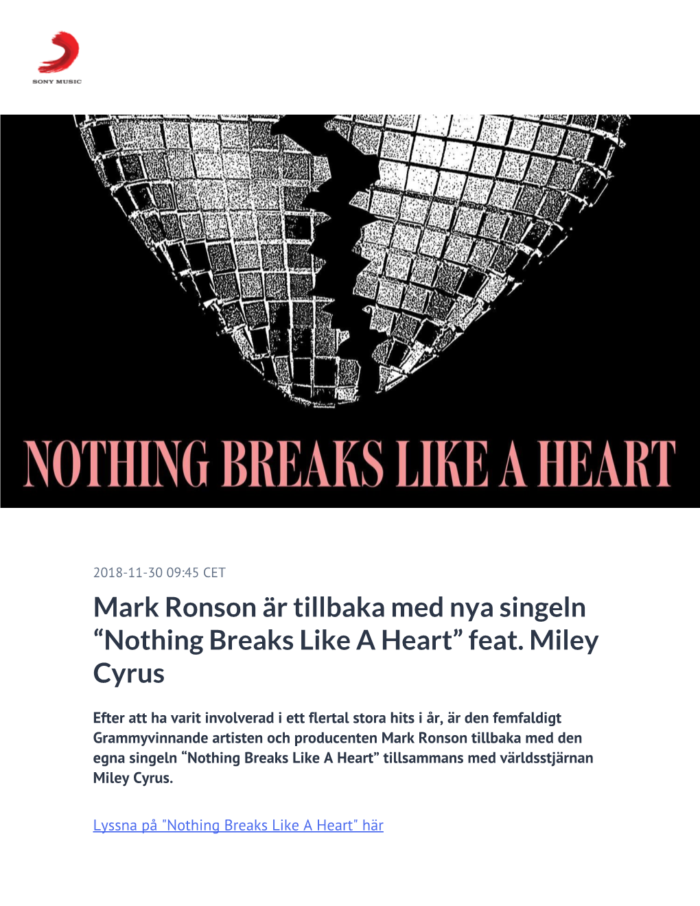 “Nothing Breaks Like a Heart” Feat. Miley Cyrus