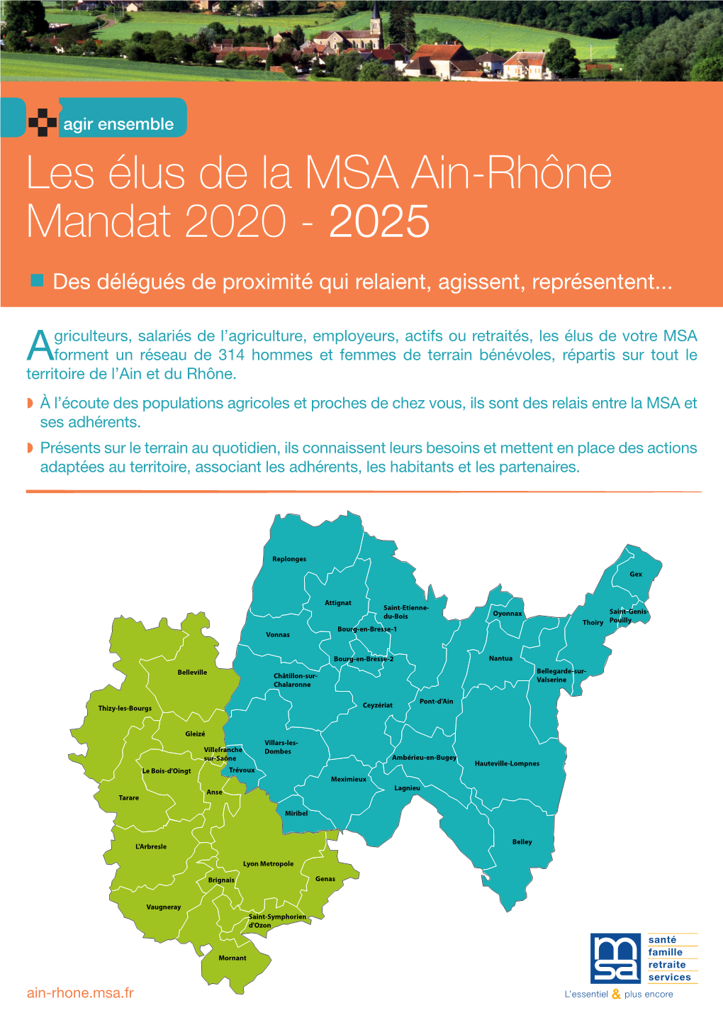 Les Élus De La MSA Ain-Rhône Mandat 2020 - 2025