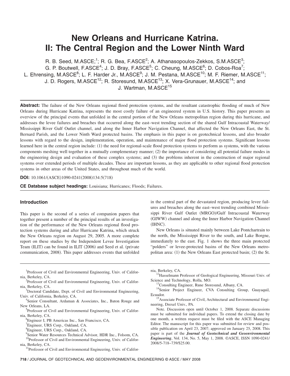 New Orleans and Hurricane Katrina. II: the Central Region and the Lower Ninth Ward