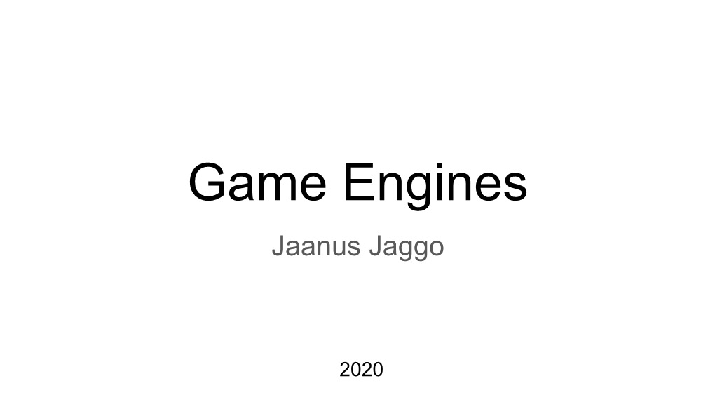 Game Engines with Visual Scripting ● Specialized Game Engines ● Framework Like Game Engines ● Niche Game Engines